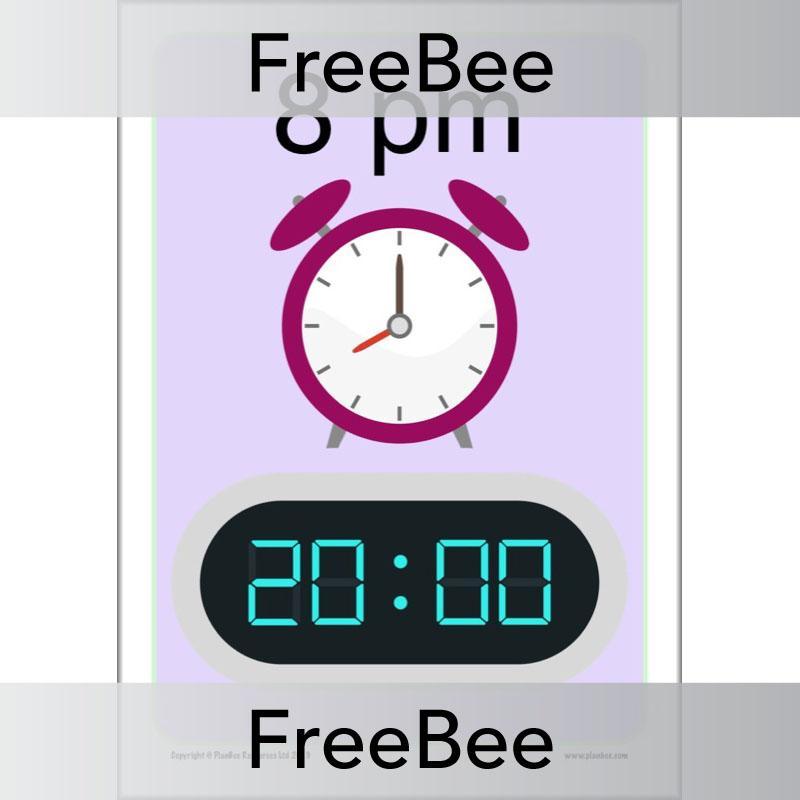 PlanBee 24-Hour Time | Free KS2 Classroom Decoration | PlanBee