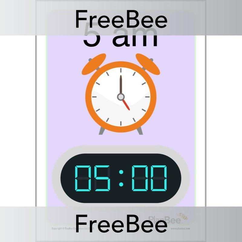 PlanBee 24-Hour Time | Free KS2 Classroom Decoration | PlanBee