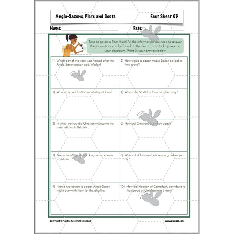 PlanBee Anglo-Saxons, Picts and Scots KS2 | Anglo-Saxons, Picts and Scots Lesson Pack by PlanBee