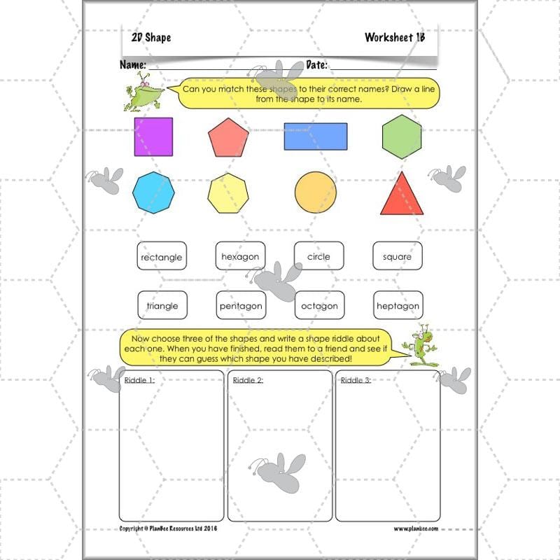 PlanBee 2D Shape Year 3 Maths Lesson Pack by PlanBee