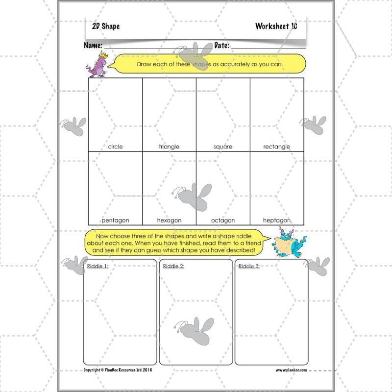 PlanBee 2D Shape Year 3 Maths Lesson Pack by PlanBee