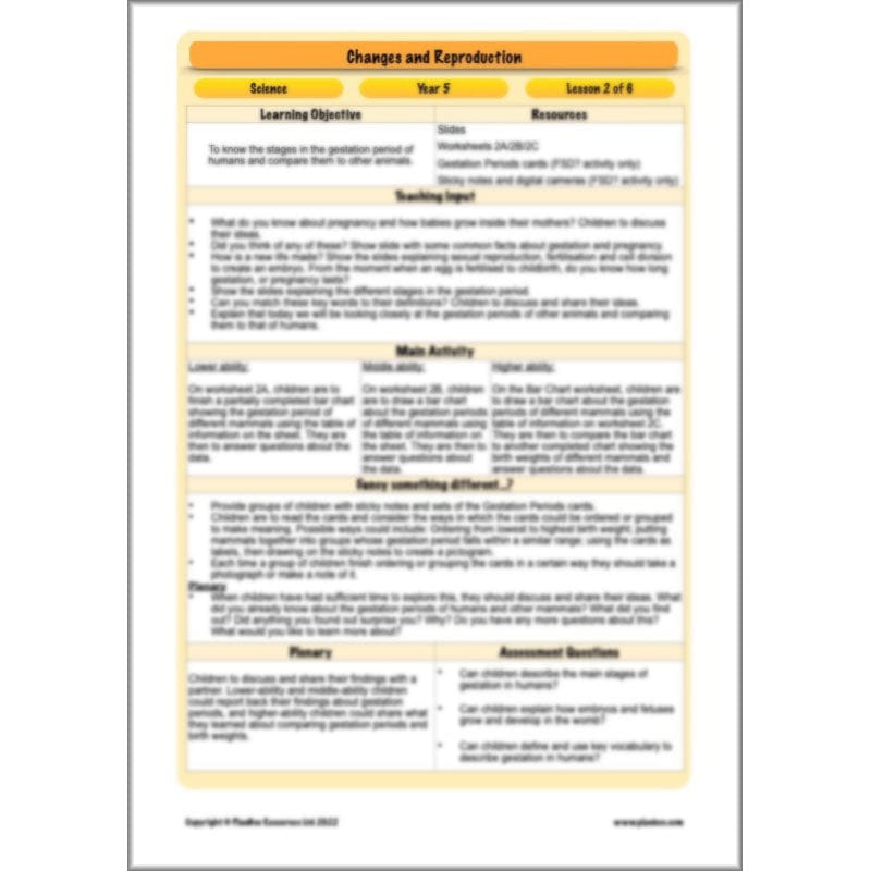 PlanBee Human Life Cycle KS2 lessons | Year 5 Science by PlanBee