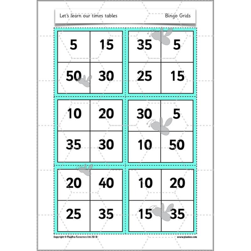 PlanBee Let's Learn our Times Tables - Maths Lessons Year 2 Multiplication