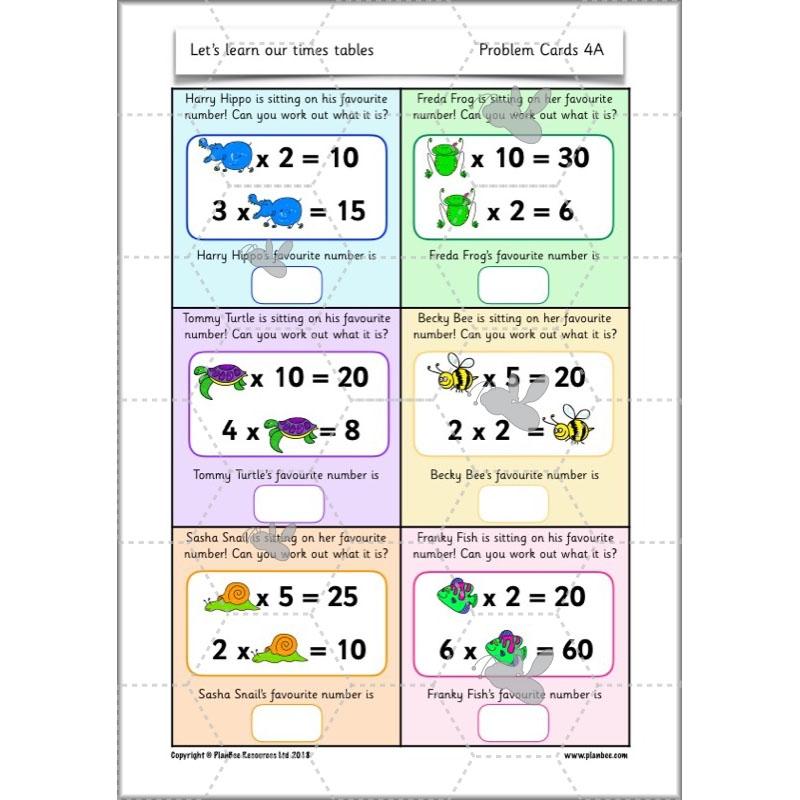 PlanBee Let's Learn our Times Tables - Maths Lessons Year 2 Multiplication