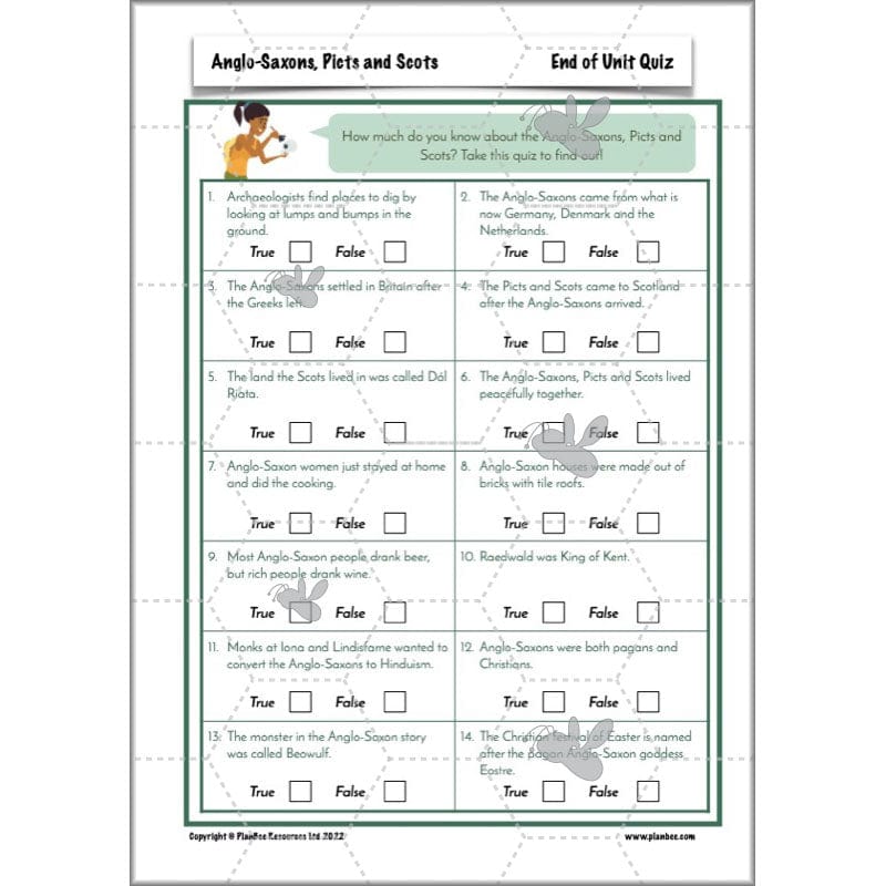 PlanBee Anglo-Saxons, Picts and Scots KS2 | Anglo-Saxons, Picts and Scots Lesson Pack by PlanBee