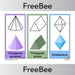 3D Shape Pictures Free Display Cards Octagonal pyramid, Triangular prism, Octahedron by PlanBee Resource