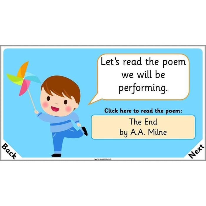 PlanBee Year 2 Poems to Perform - A.A. Milne - 'The End'