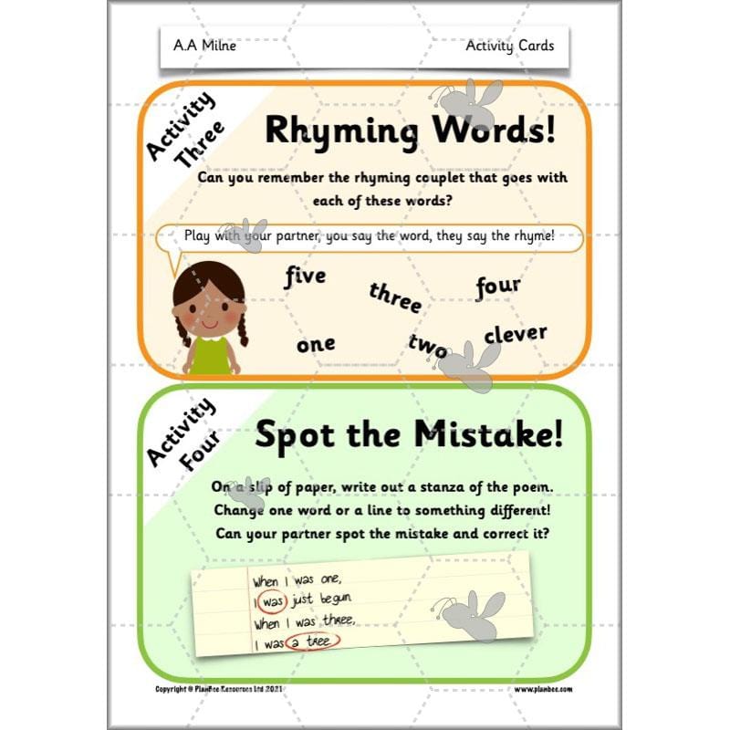 A A Milne Poems | Year 2 Poetry Planning by PlanBee