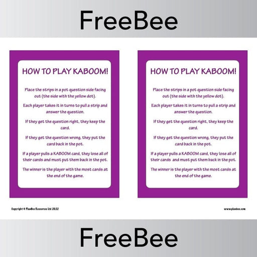 FREE Active and Passive Voice Kaboom! by PlanBee
