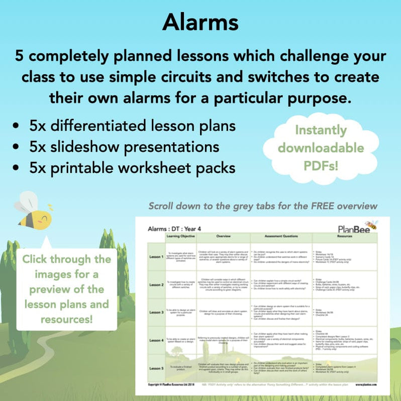 Alarms Electrical Circuits DT Primary Resources PlanBee KS2
