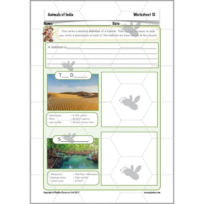 Animals of India complete Science scheme of work for KS2 — PlanBee