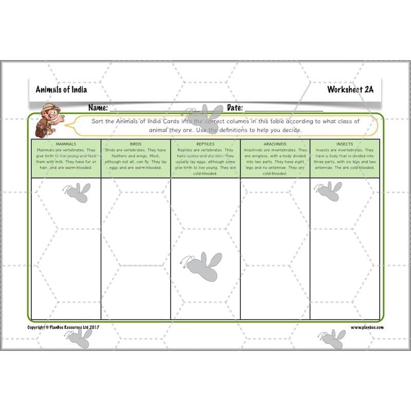 PlanBee Animals of India complete Science scheme of work for KS2