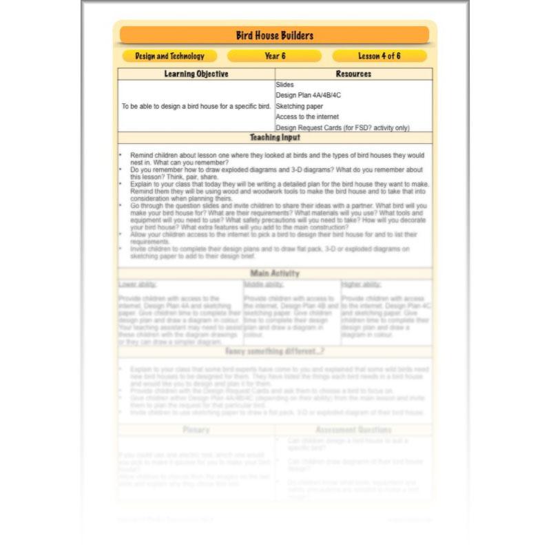 PlanBee Bird House Builders - DT Primary Resources for KS2 Year 6 | PlanBee