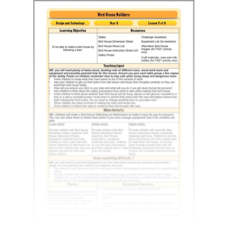 PlanBee Bird House Builders - DT Primary Resources for KS2 Year 6 | PlanBee