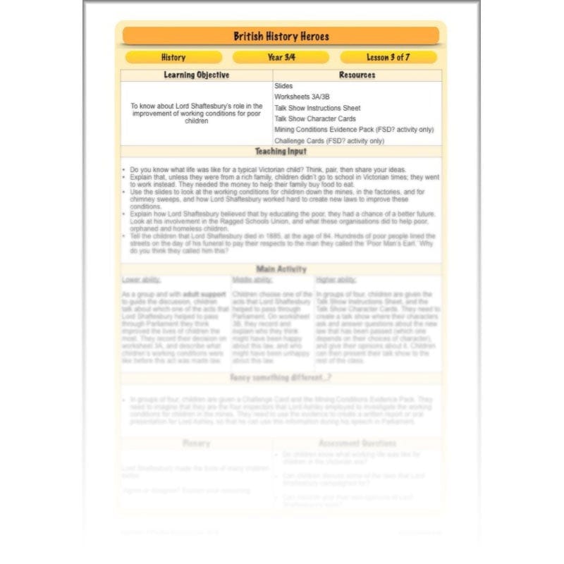 PlanBee British History Heroes KS2 History Lessons by PlanBee