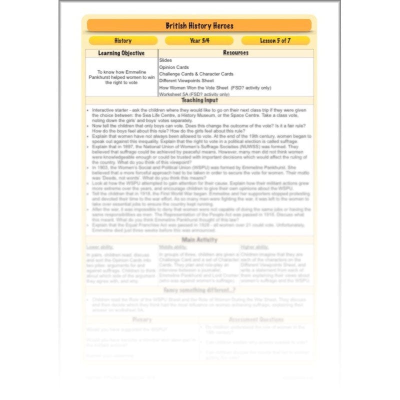 PlanBee British History Heroes KS2 History Lessons by PlanBee