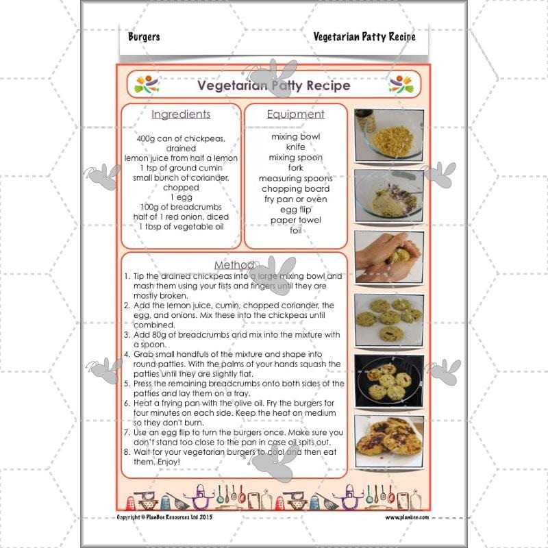 PlanBee KS2 Kids Burger Recipe Lessons by PlanBee