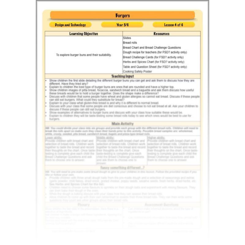 PlanBee KS2 Kids Burger Recipe Lessons by PlanBee