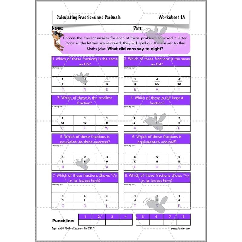 PlanBee Calculating Fractions & Decimals - Year 6 Maths Planning & Resources