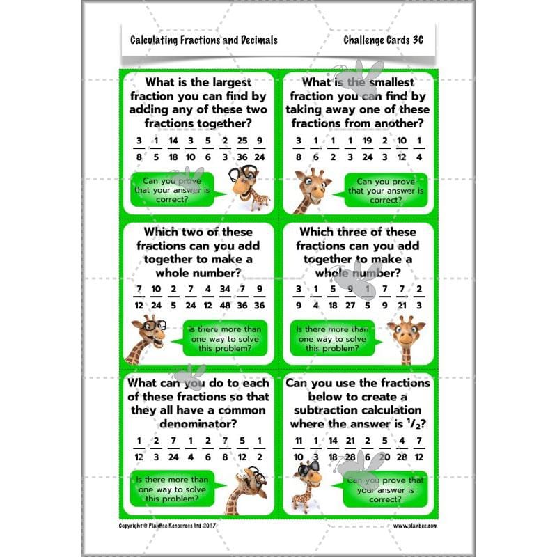PlanBee Calculating Fractions & Decimals - Year 6 Maths Planning & Resources