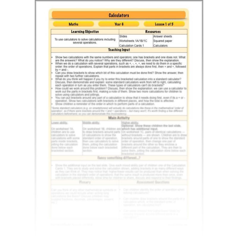 PlanBee Calculators - Year 6 Complete Maths Planning and Resources by PlanBee