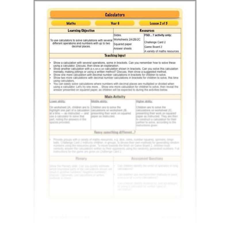 PlanBee Calculators - Year 6 Complete Maths Planning and Resources by PlanBee