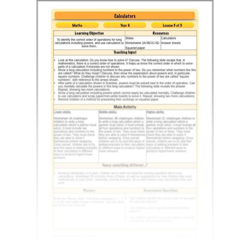 PlanBee Calculators - Year 6 Complete Maths Planning and Resources by PlanBee
