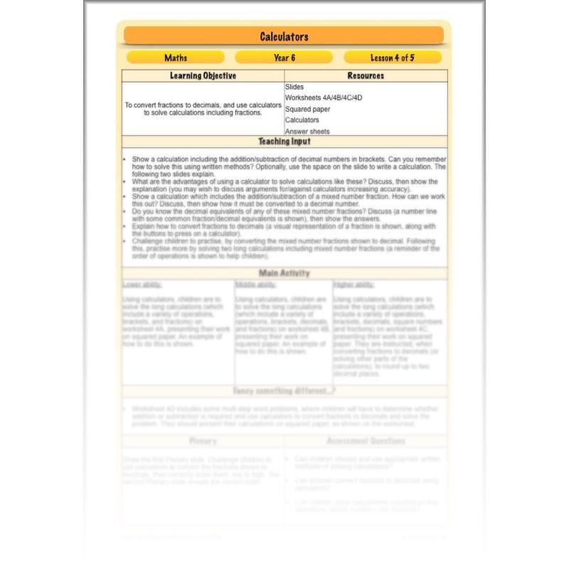 PlanBee Calculators - Year 6 Complete Maths Planning and Resources by PlanBee
