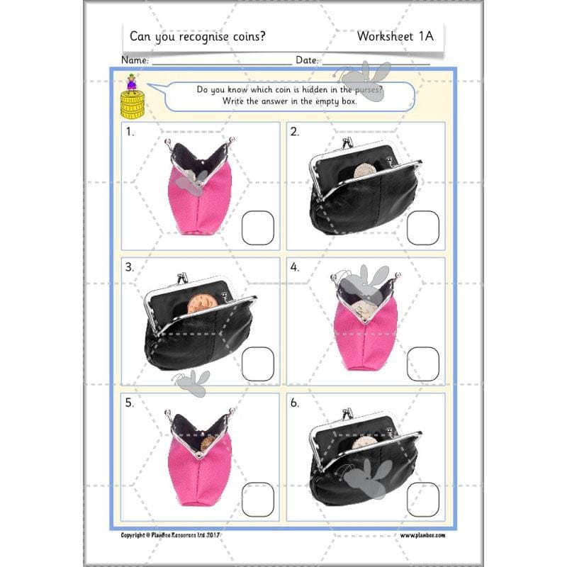 PlanBee Can you recognise coins? Year 1 money planning and activities