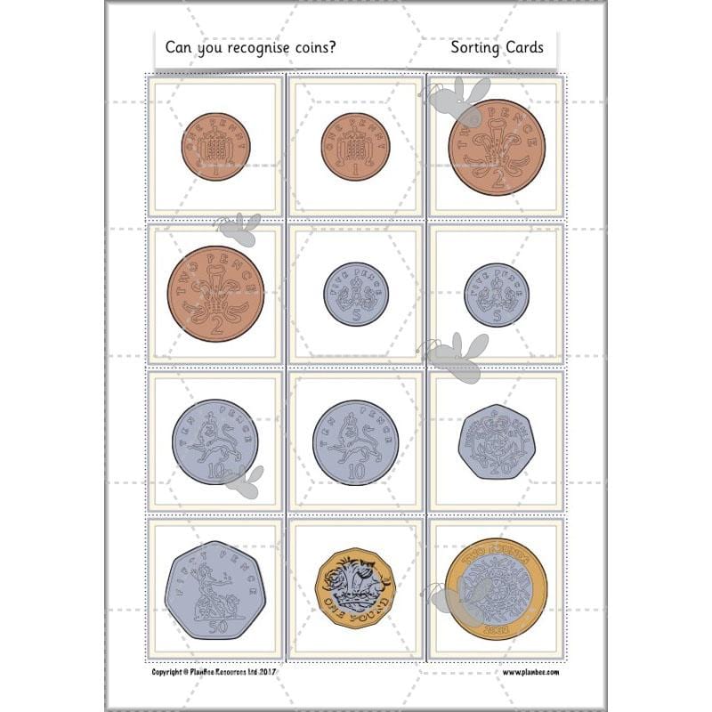 PlanBee Can you recognise coins? Year 1 money planning and activities