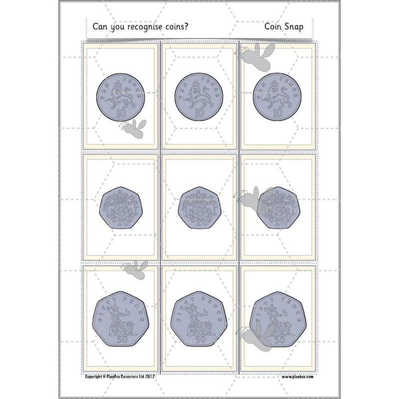 PlanBee Can you recognise coins? Year 1 money planning and activities