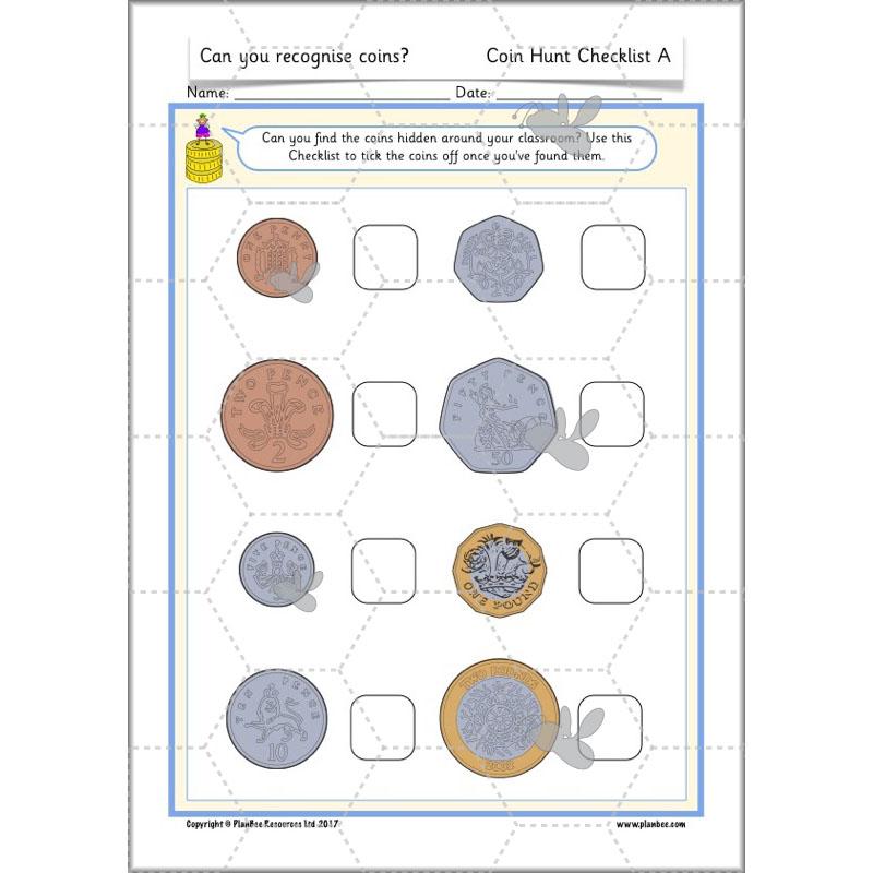 PlanBee Can you recognise coins? Year 1 money planning and activities