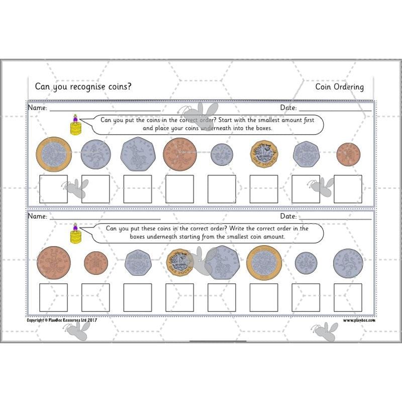 PlanBee Can you recognise coins? Year 1 money planning and activities