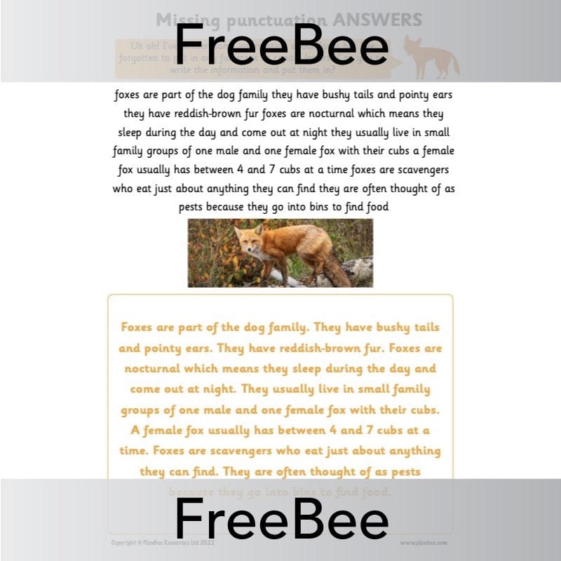 FREE capital letters and full stops worksheets by PlanBee