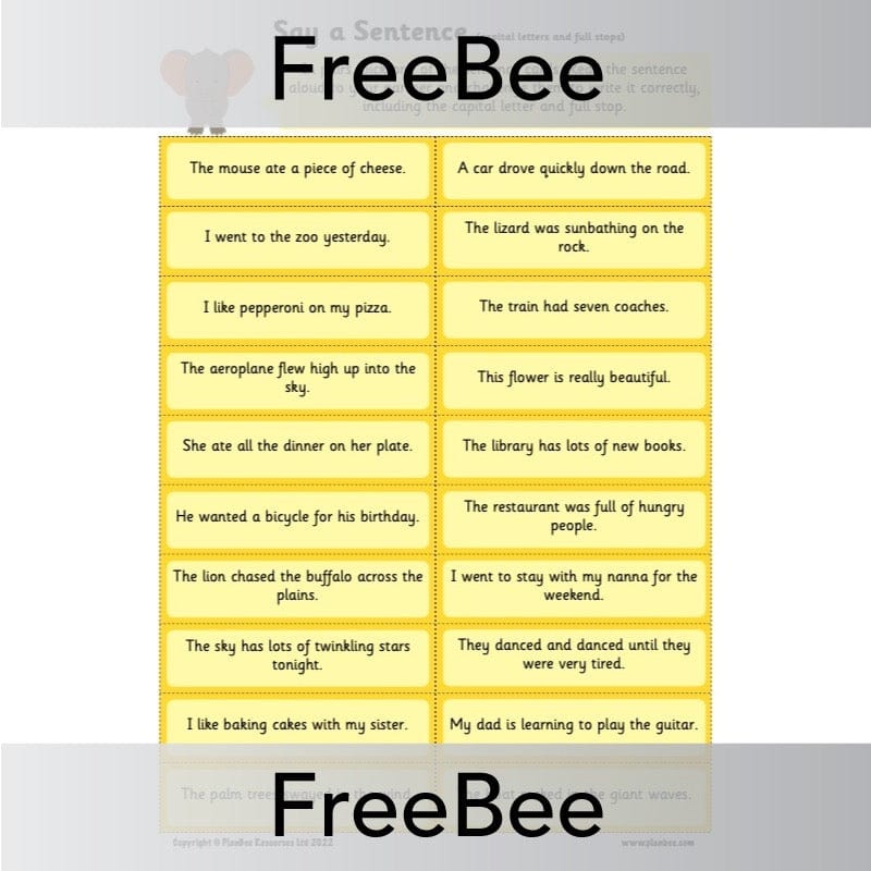 PlanBee Capital Letters and Full Stops Worksheets | PlanBee