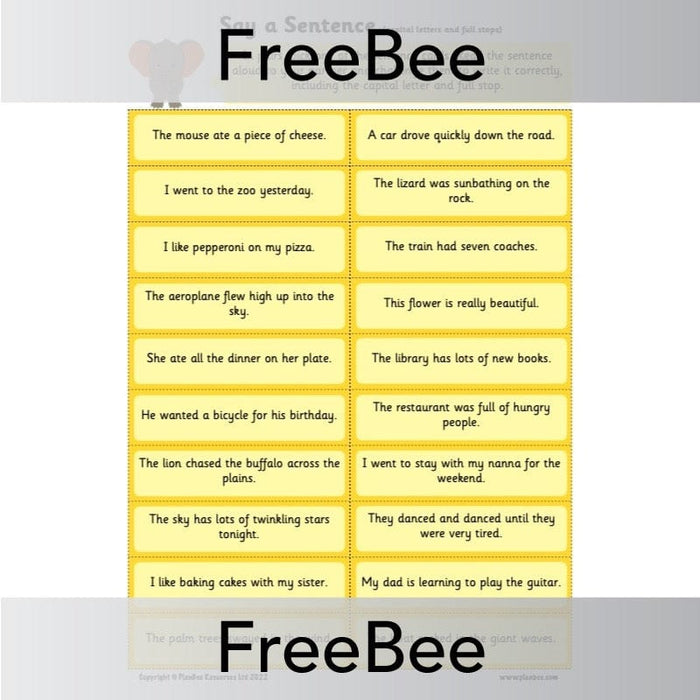 PlanBee Capital Letters and Full Stops Worksheets | PlanBee