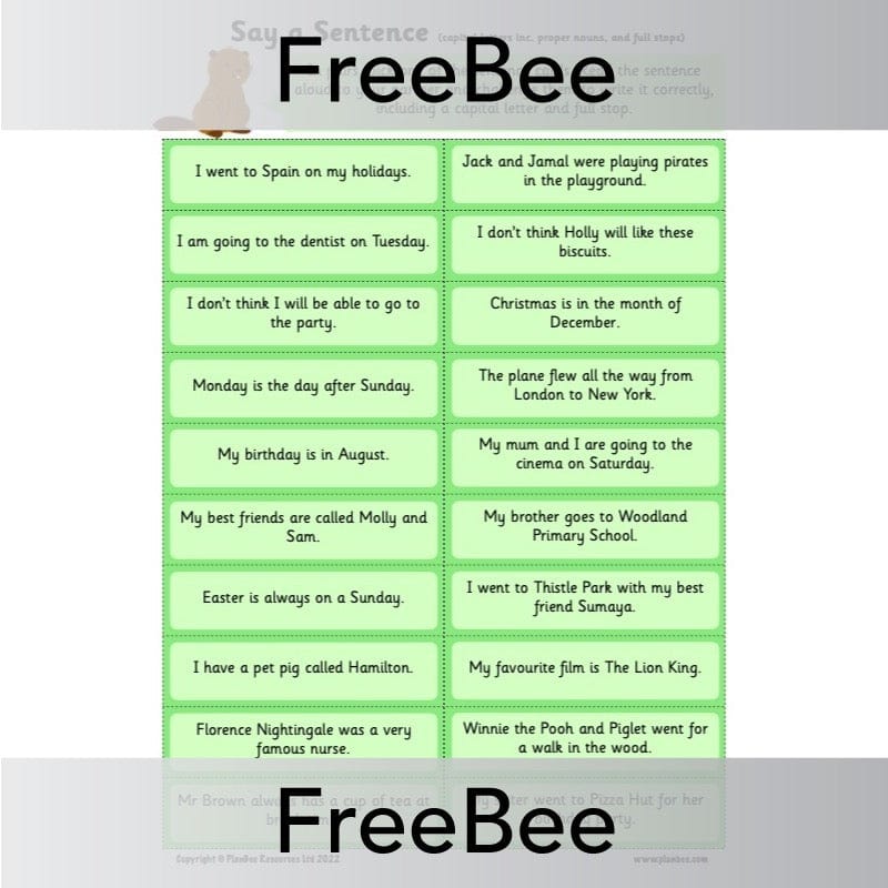 PlanBee Capital Letters and Full Stops Worksheets | PlanBee