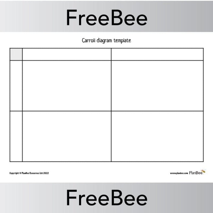 PlanBee FREE Carroll diagram template for KS1 and KS2 by PlanBee
