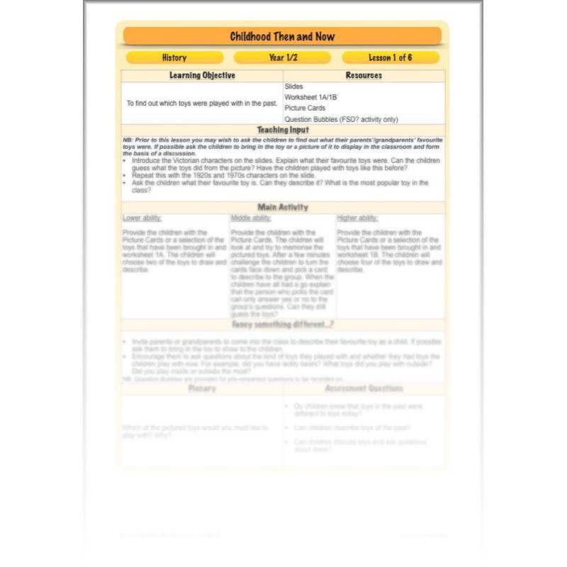 PlanBee Childhood in the Past Then and Now KS1 History by PlanBee