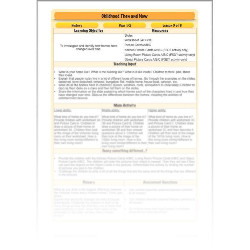 PlanBee Childhood in the Past Then and Now KS1 History by PlanBee