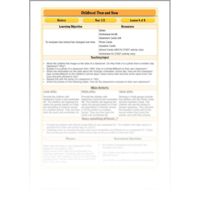 PlanBee Childhood in the Past Then and Now KS1 History by PlanBee