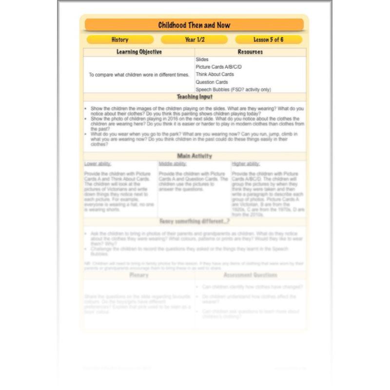 PlanBee Childhood in the Past Then and Now KS1 History by PlanBee
