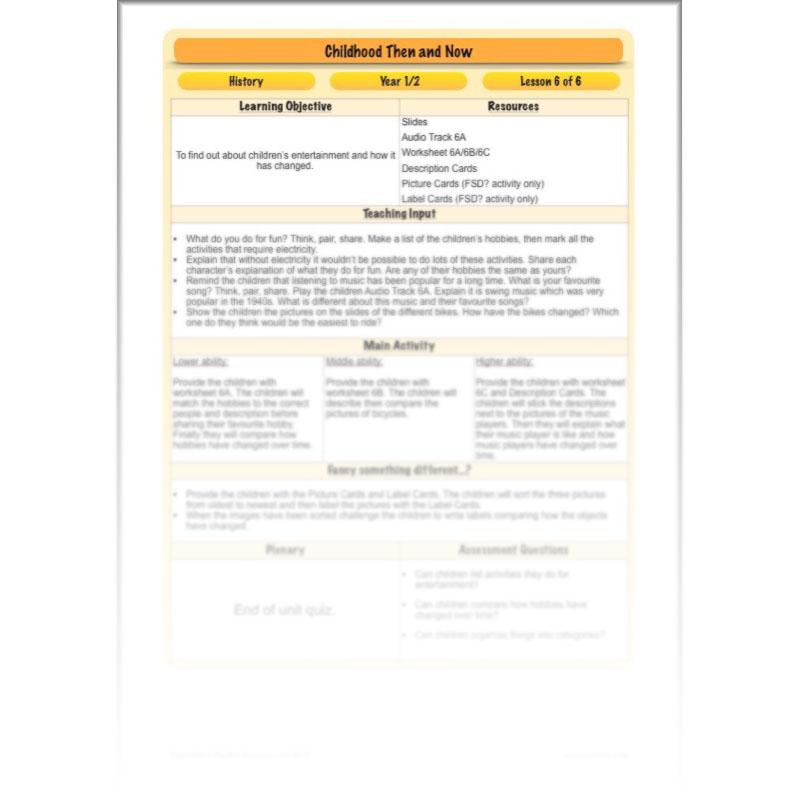 PlanBee Childhood in the Past Then and Now KS1 History by PlanBee