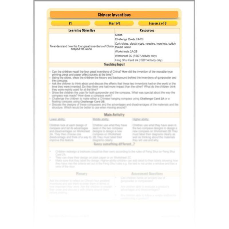 PlanBee Chinese Inventions - KS2 Design & Technology Lesson | PlanBee DT