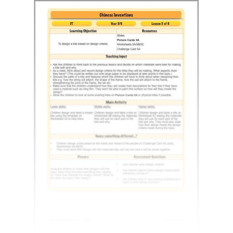 PlanBee Chinese Inventions - KS2 Design & Technology Lesson | PlanBee DT