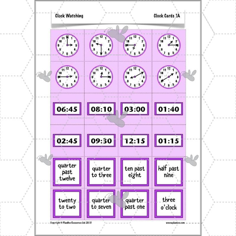 PlanBee Clock Watching | Time Year 3 Maths Lesson Activity Pack