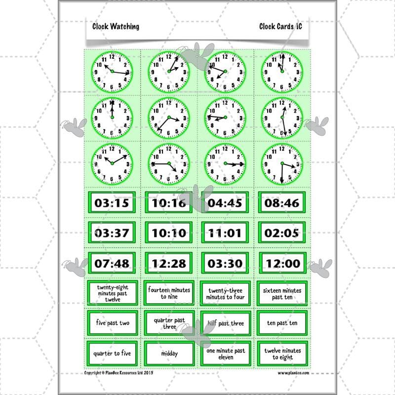 PlanBee Clock Watching | Time Year 3 Maths Lesson Activity Pack