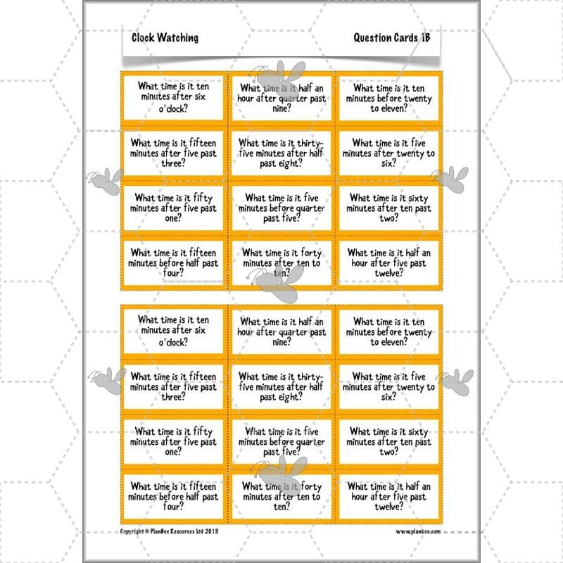 PlanBee Clock Watching | Time Year 3 Maths Lesson Activity Pack
