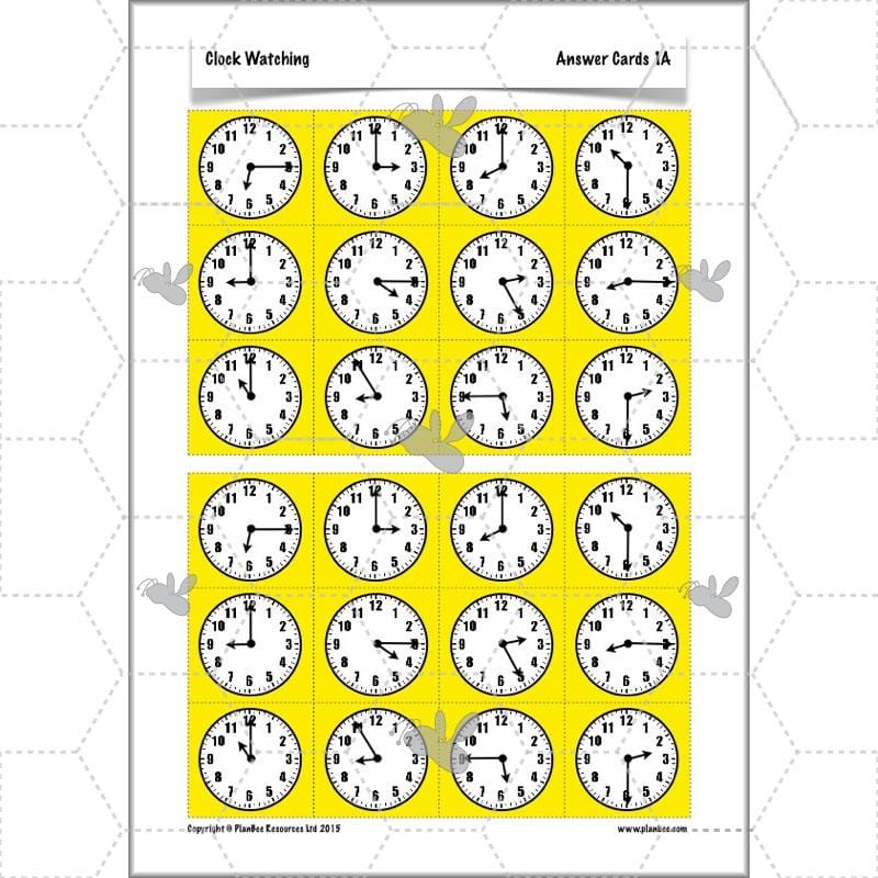 PlanBee Clock Watching | Time Year 3 Maths Lesson Activity Pack