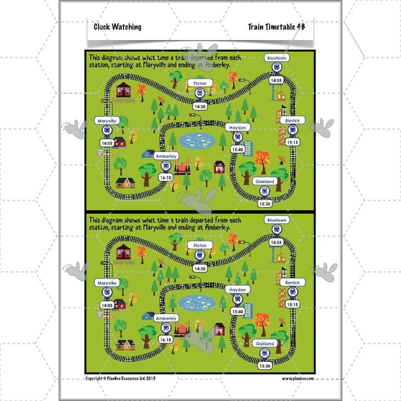 PlanBee Clock Watching | Time Year 3 Maths Lesson Activity Pack